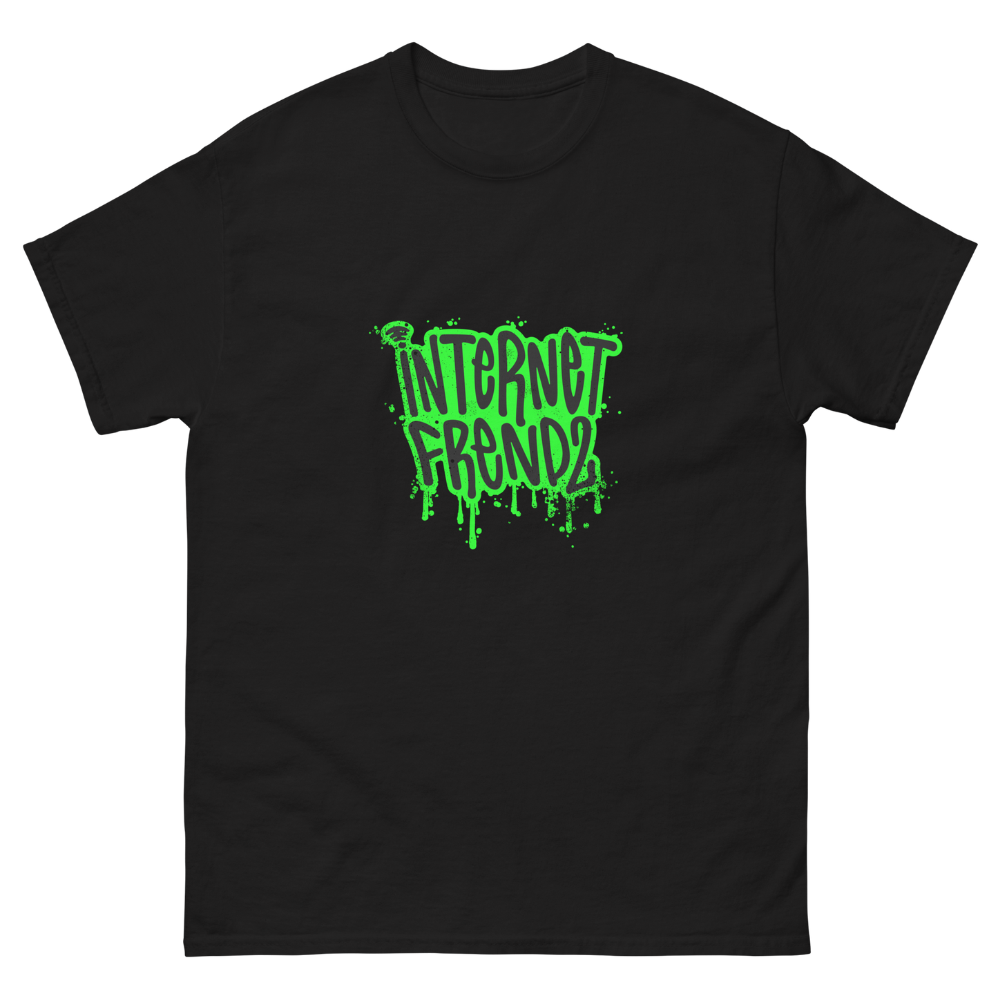 iNTeRNeT FReNDz Unisex Tee - Neon Green Logo